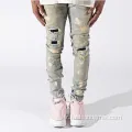 Jean skinny déchiqueté décoloré